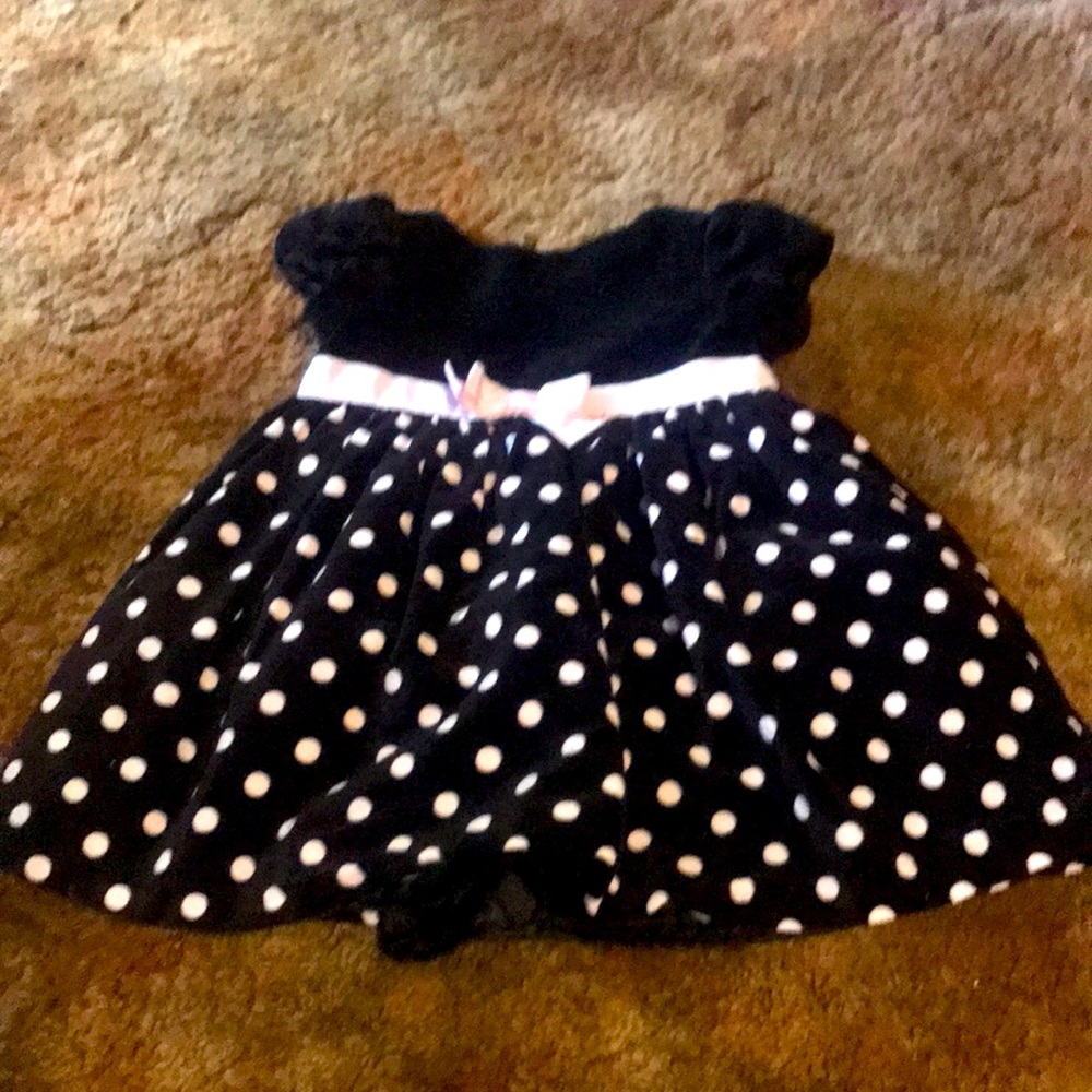 Black polka dot dress